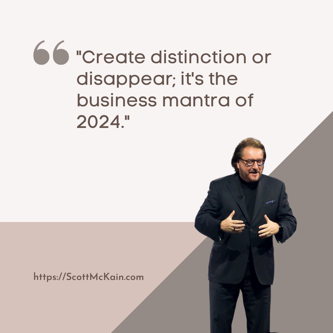 scottmckain's tweet image. Your business mantra in the New Year: "Create distinction...or disappear!"

#BeDistinct #CX #professionalspeaker

ScottMcKain.com