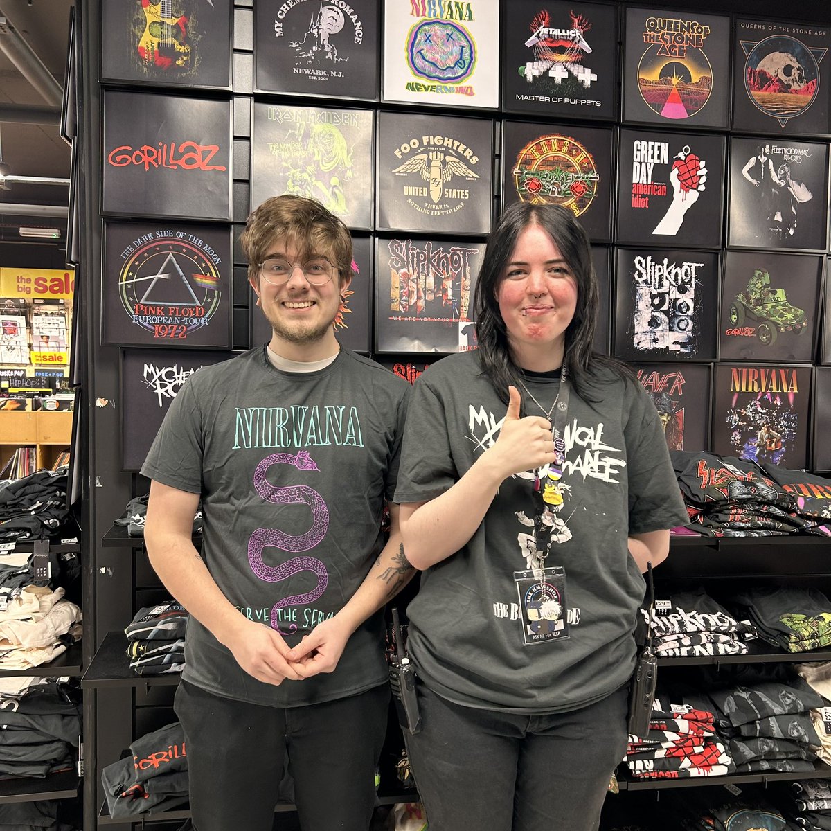 hmvBrighton's tweet photo. NEW SALE T SHIRTS! A whole range of our rock tees have now been reduced to £21.99! The likes of Gorillaz, Zepellin, MCR, Muse, Bowie and loaaaaaads more are in store now‼️🎸 https://t.co/EtWE4d1lbr