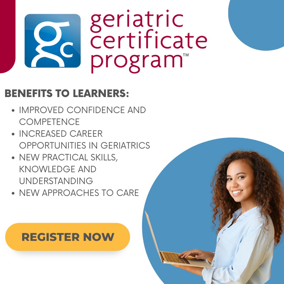 What is the #Geriatric Certificate Program? The GCP consists of in-demand courses with a expansive curriculum, endorsed by @McMasterU CHSE. Courses are available 🇨🇦 nationwide and 🌎 globally through #online platforms: geriatriccp.ca