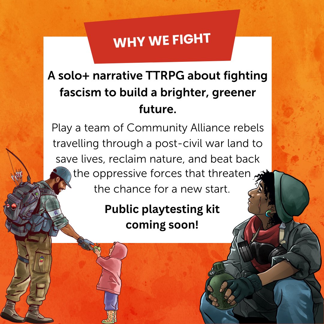 SDRgames_studio's tweet photo. We've been working on Why We Fight (YWF) for almost a year now, it's our first official foray into the creation of a #ttrpg and we're really proud of how it's shaping up. We hope to have the playtest kit out by Feb, and aim to crowdfund the project later this year! (2/3) https://t.co/yGclTmGstk