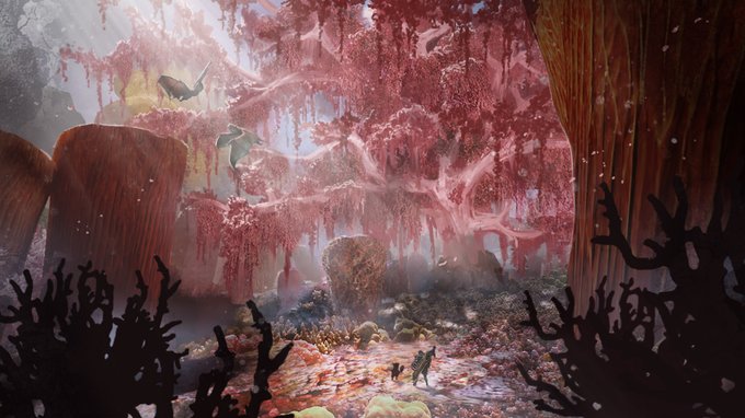 The Coral Highlands can be found nestled among the clouds, hosting an array of monsters that are perfectly suited to thrive in this unique environment.  What tips do you have to help hunters have a soft landing in this locale? #ReturntoWorld 