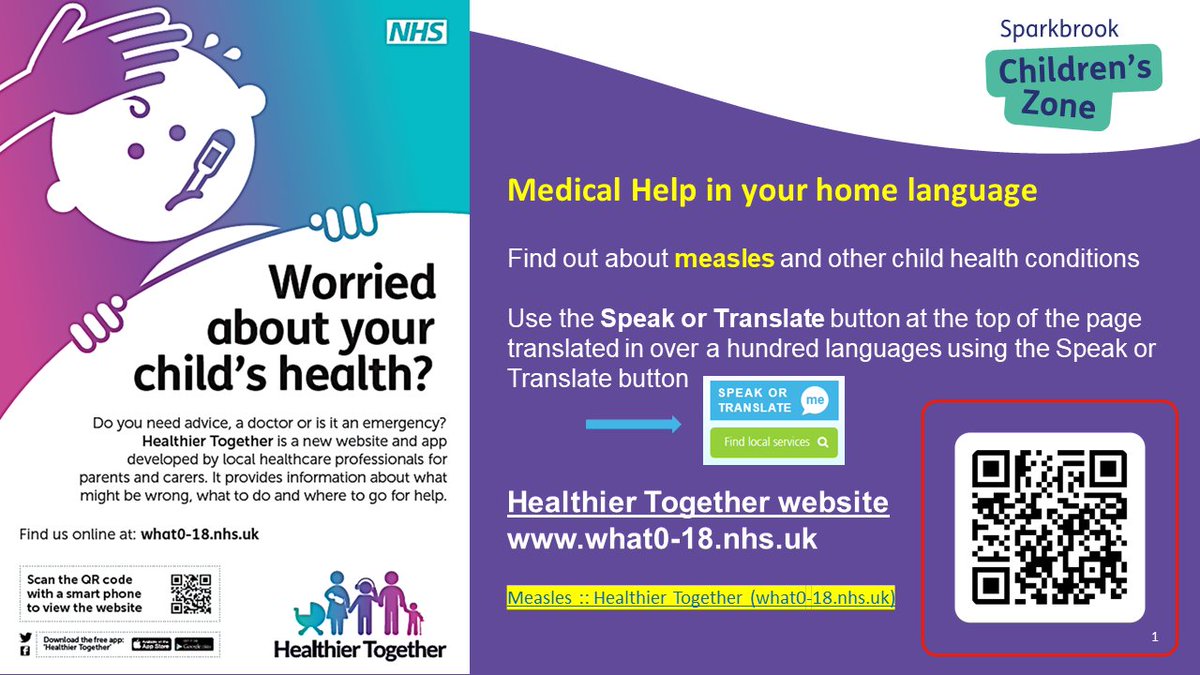 Measles is spreading rapidly through our communities in Birmingham. It is a dangerous disease that can be life-threatening but is preventable by having the MMR vaccine. Find out more Measles :: Healthier Together (what0-18.nhs.uk) translated into over a hundred languages