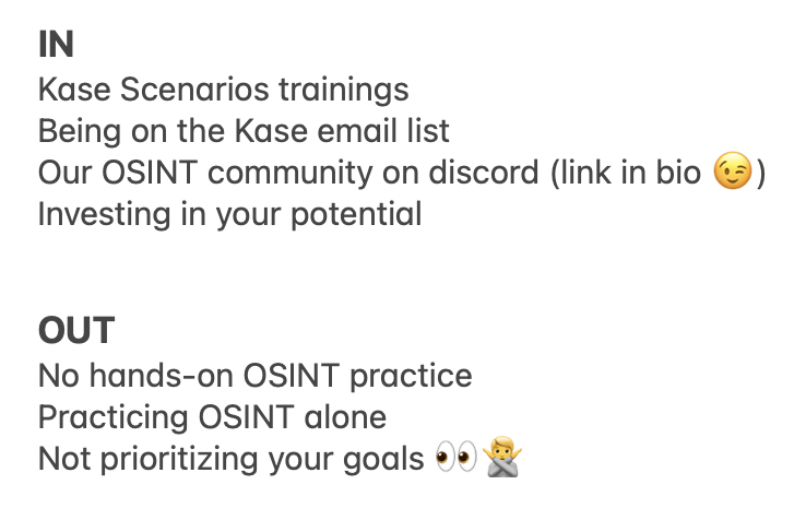 Our ins + outs for 2024 ✍ What are your ins and outs for 2024? #️osint #kasescenarios