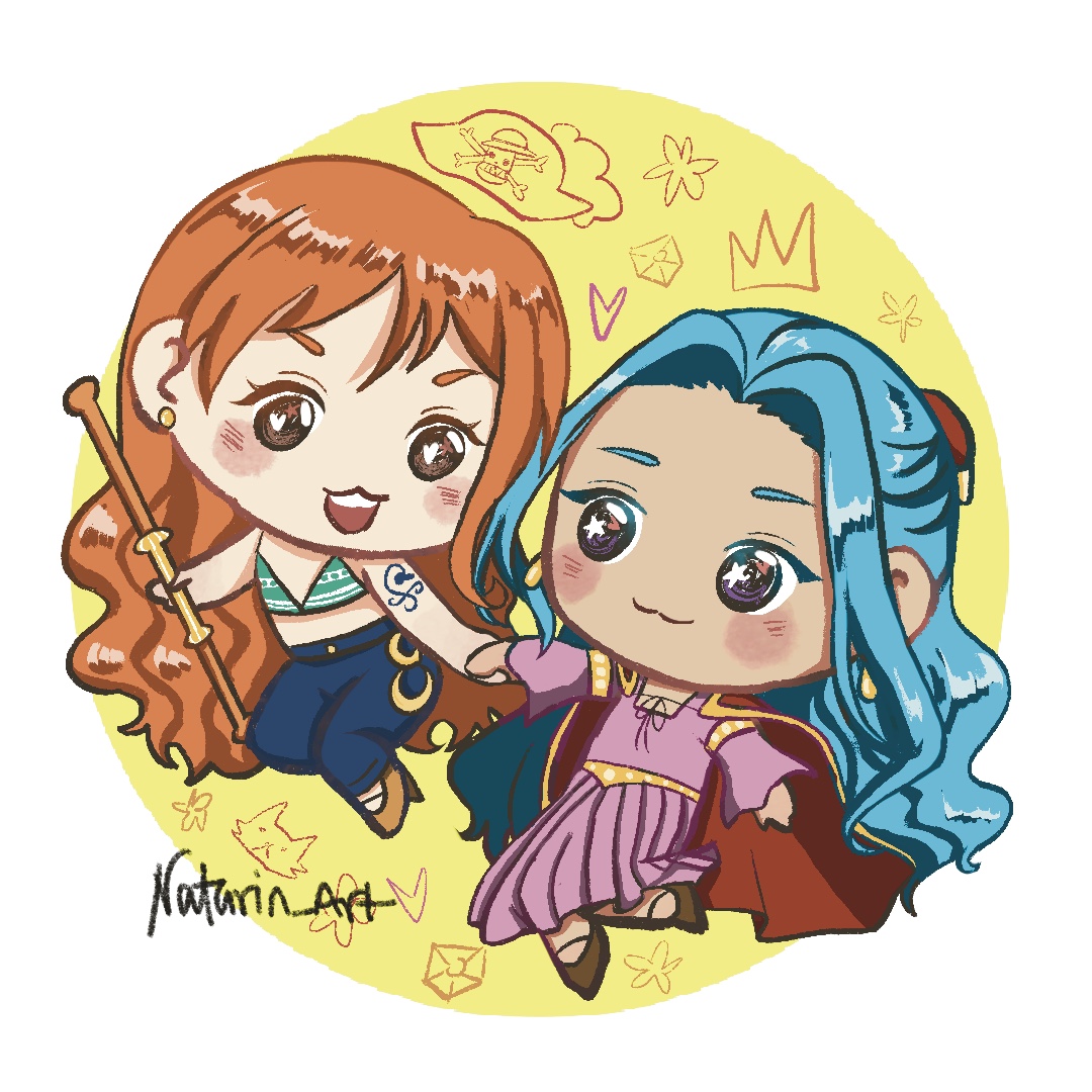 ナミ(ワンピース) 「The Pirate and the Princess  #namivivi #」|Natarin 🌸 comms open!のイラスト