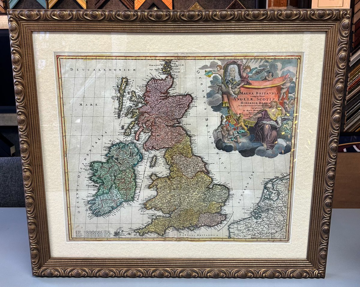 5280customframe's tweet photo. Vintage map custom framed using acid-free speckled matting, museum glass and frame by @RomaMoulding! #art #denver #colorado #pictureframing #customframing #5280customframing #vintage #map #mapframing @truvueglazing @Crescent_CP https://t.co/BCINEL2dFB