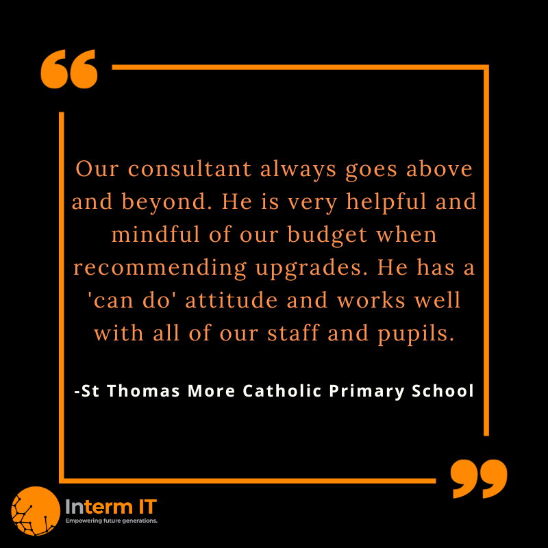 IntermITUK's tweet photo. Testimonial Tuesday🧡
#IntermIT #EmpoweringFutureGenerations #ITSupport #Education https://t.co/HUEfqo22pP