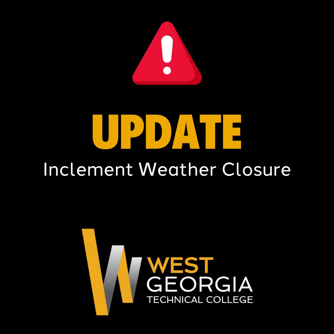Due to inclement weather, all classes will be virtual today. Employees should report at 10 a.m. All campuses will close at 5 p.m.