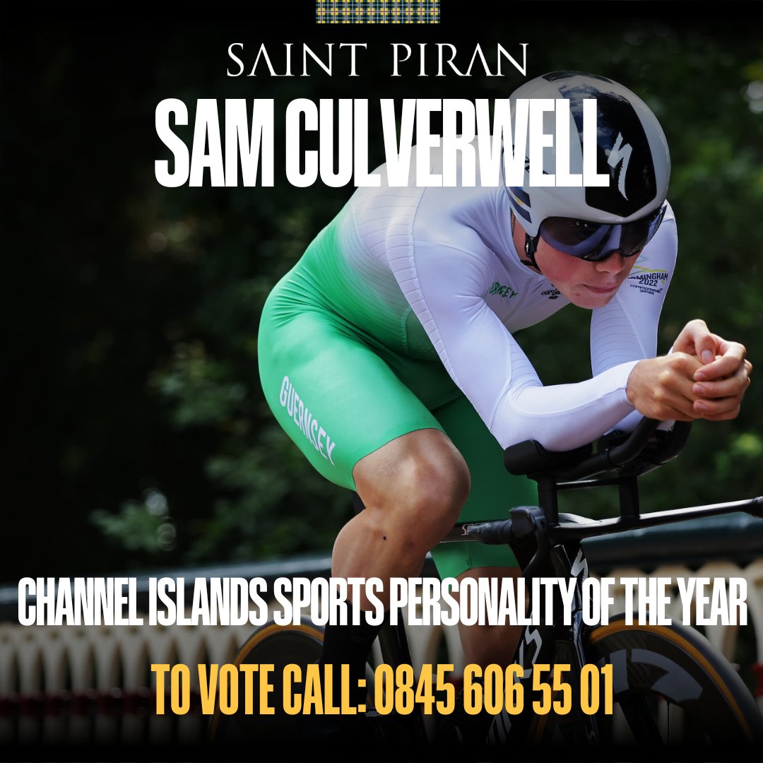 SaintPiranTeam's tweet photo. 🗳️Vote Now🗳️   

Congratulations to Sam Culverwell for being nominated for the Channel Islands Sports Personality Of The Year. To vote for Sam call the number 08456065501  

**Votes cost 5p plus your network access charge. Please check costs with your network operator** https://t.co/sqWViUjeQr