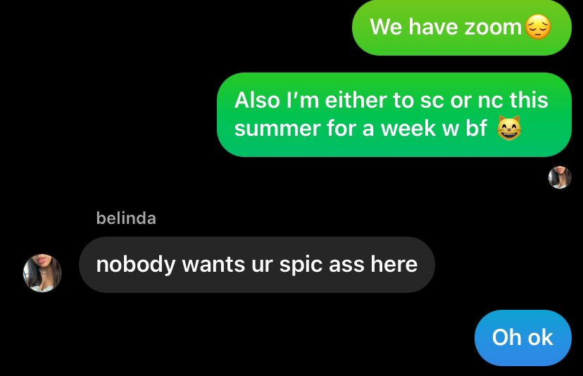 Couldn’t even be happy for me