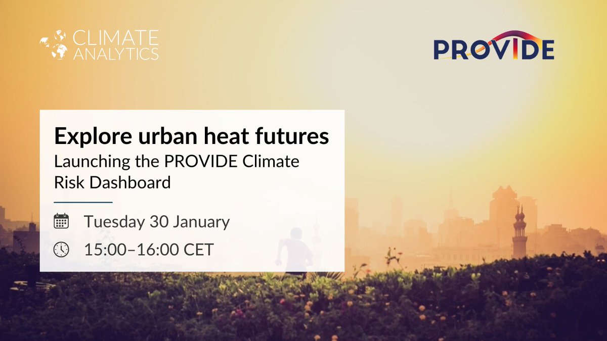 🎉We are launching a new version of our Climate Risk Dashboard tool🎉 Join our webinar on Jan 30 at 3pm CET to learn how you can use the tool to explore how climate actions lead to different #climate impacts for countries and #cities. Register here:👇 climateanalytics.org/events/explore…