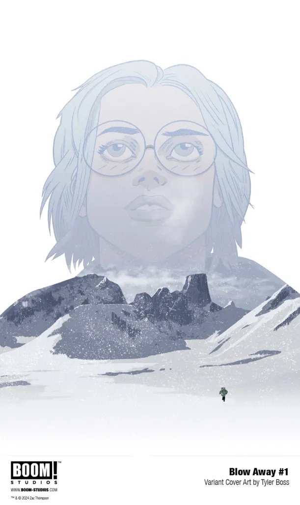 🎥NEW SERIES ANNOUNCEMENT🎥 💨 BLOW AWAY💨 with @nonesistecomics An paranoid neo-noir set in the arctic. An isolated wildlife videographer stationed on Baffin Island may have just recorded a murder... A Cover - @AnnieW B Cover - @BoyCartoonist April from @boomstudios