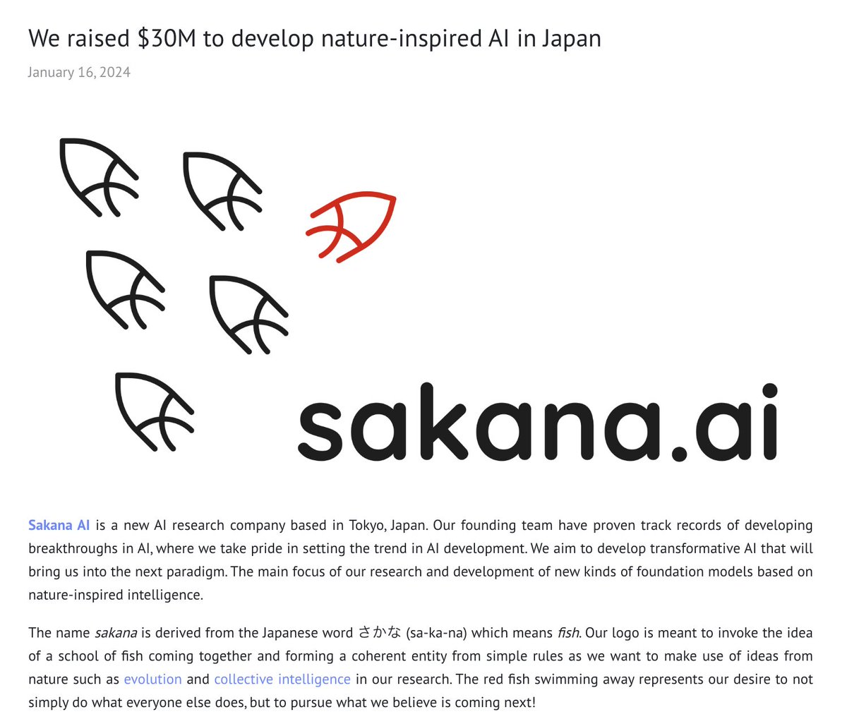 新興のサカナAI、日本最速ユニコーン 200億円追加調達：日本経済新聞 https://t.co/wxbbybTpdw 月内にも企業価値11億ドルで約 200億円を調達する NEA、Khosla Ventures、Lux Capitalからの調達を予定