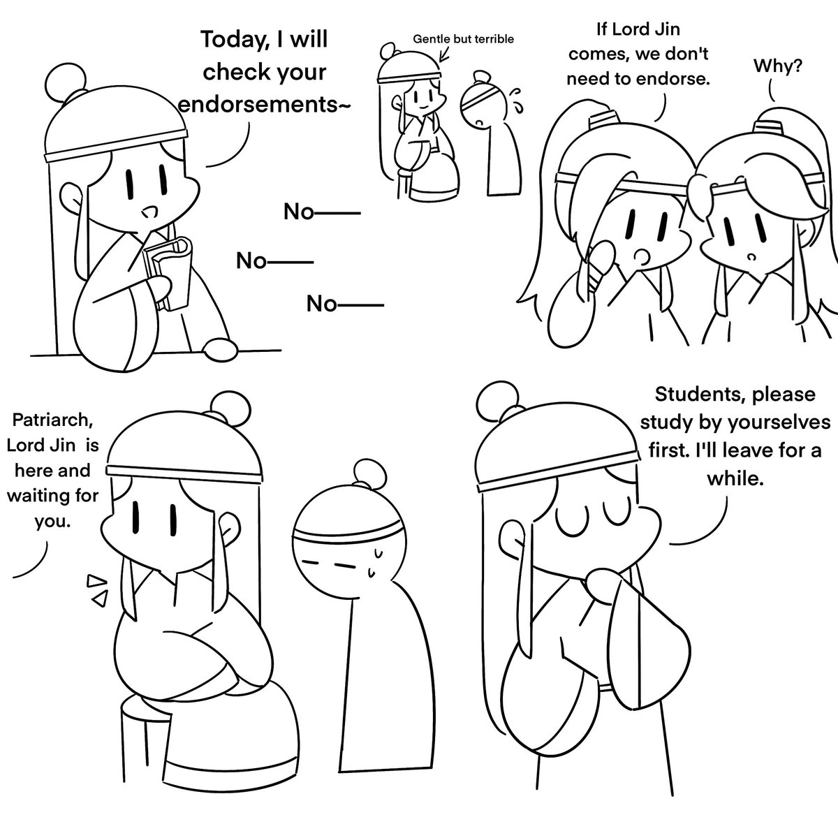 suo3suo's tweet photo. Sizhui&amp;Jingyi：Lord Jin is a great person！！！
Because Yao came, they didn't have to study.
Because Lan Xichen is going to fall in love!
#MDZS #mxtx #xiyao https://t.co/Mjd4OFBuu2