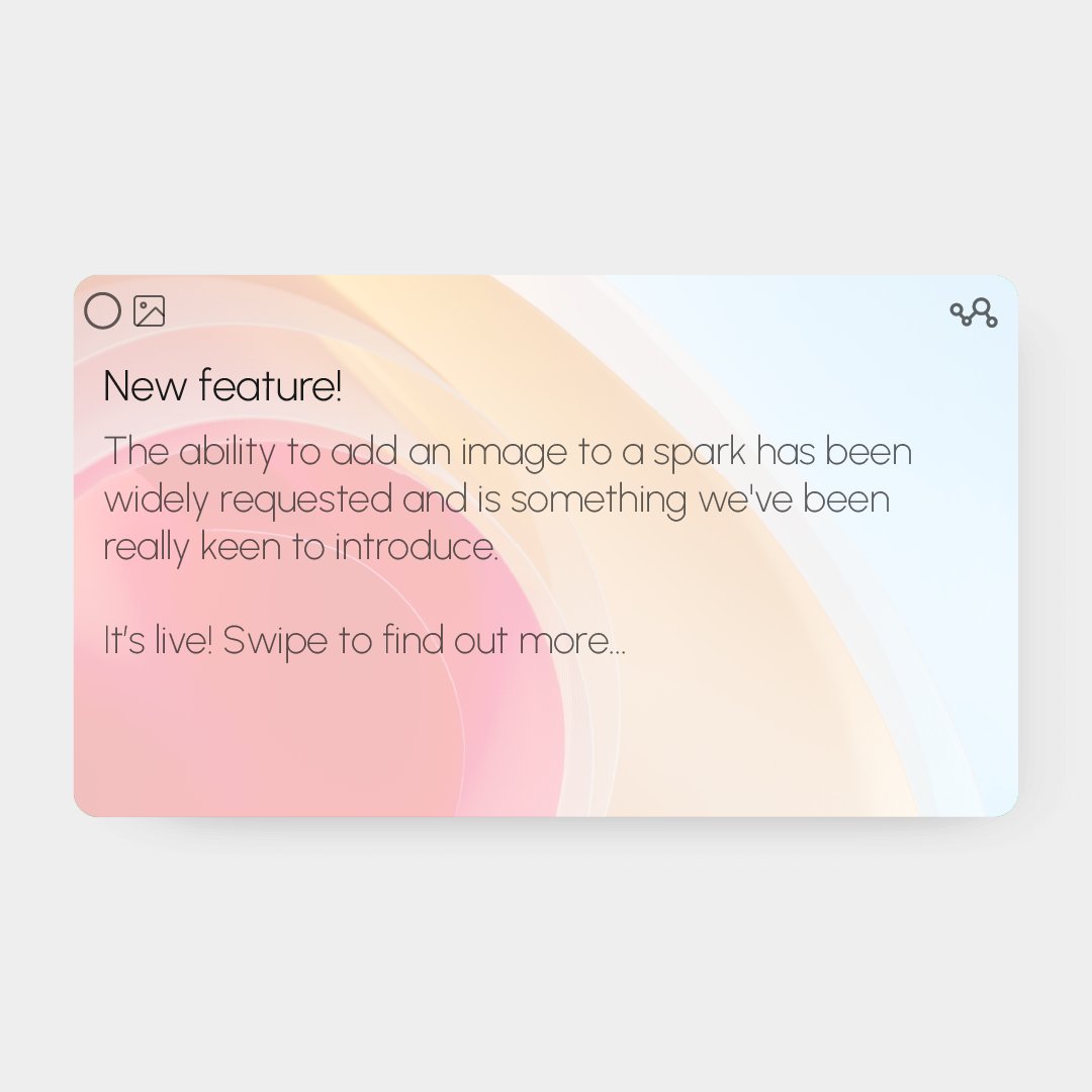 ClustaLive's tweet photo. We're excited to announce and release our most requested update.

Images in sparks.

2024 is looking good.

🎨 It's live now! Log-in and get creative. 🎨

https://t.co/JJDdiNROJM https://t.co/A37hRufttN