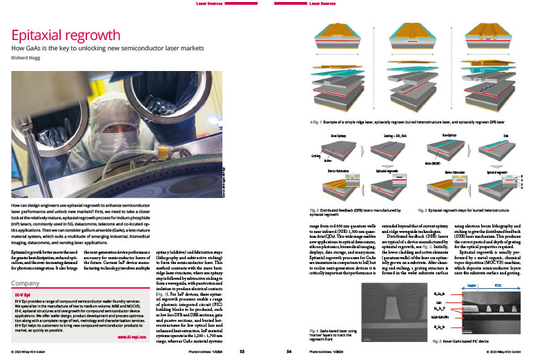 PhotonicViews's tweet image. #LaserSources Epitaxial regrowth: How GaAs is the key to unlocking new semiconductor laser markets, by Richard Hogg (@iiivepi) wileyindustrynews.com/en/photonicsvi…