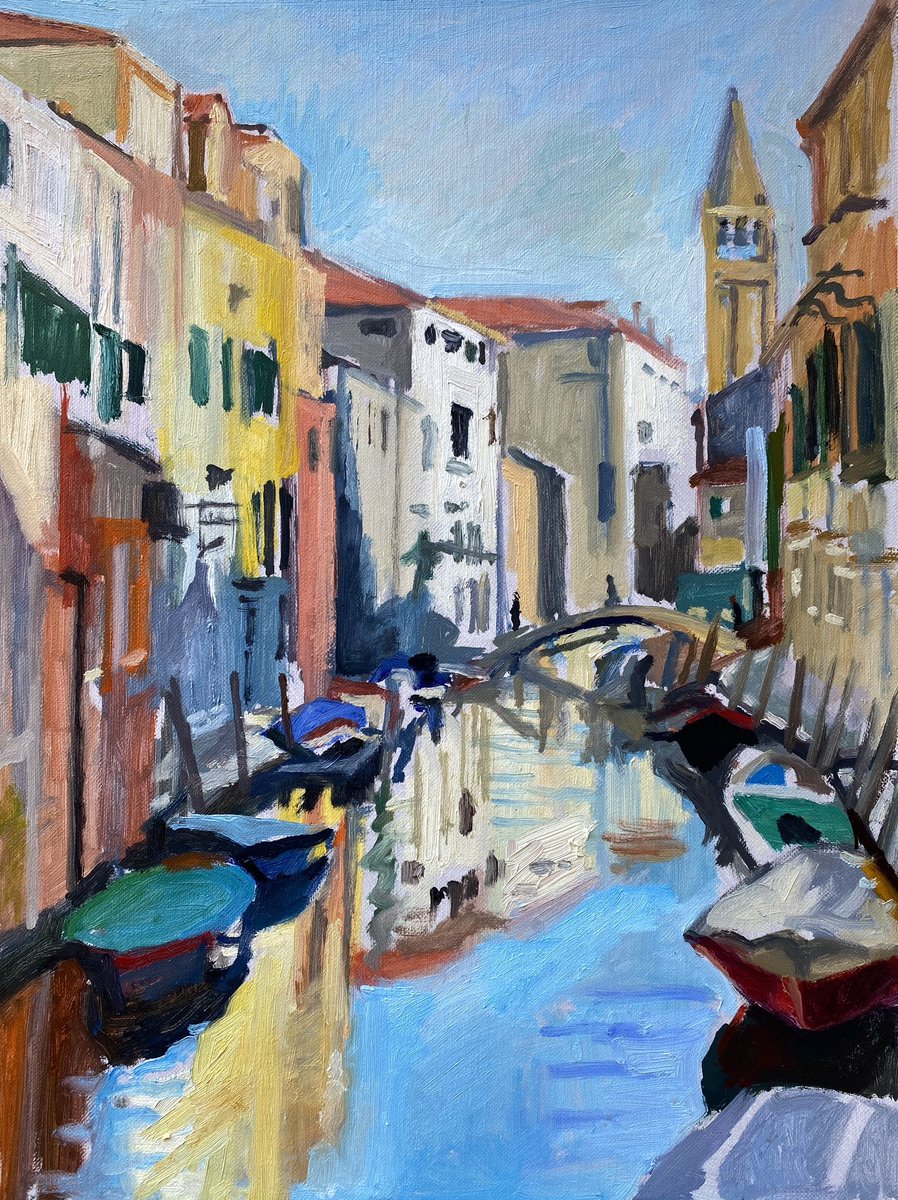 Canal leading to #camposanbarnaba #venicepaintings
