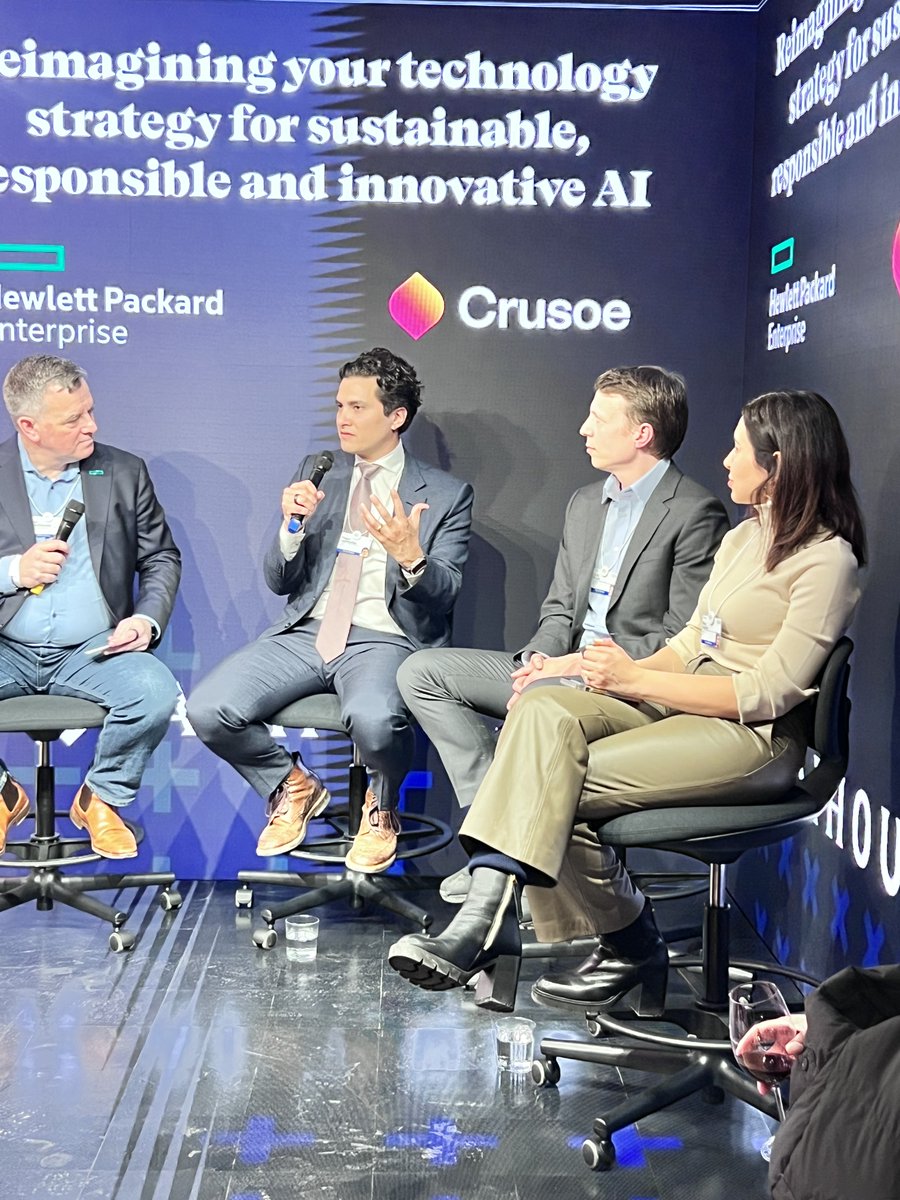 @ChaseLochmiller on reimagining your #technology strategy for #sustainable, #responsible and #innovative #AI' #AIHouseDavos panel at #WEF2024 w/ @HPE @RescaleInc @Get_Writer! Thank you to @HPE for the collaboration to bring this discussion to live!