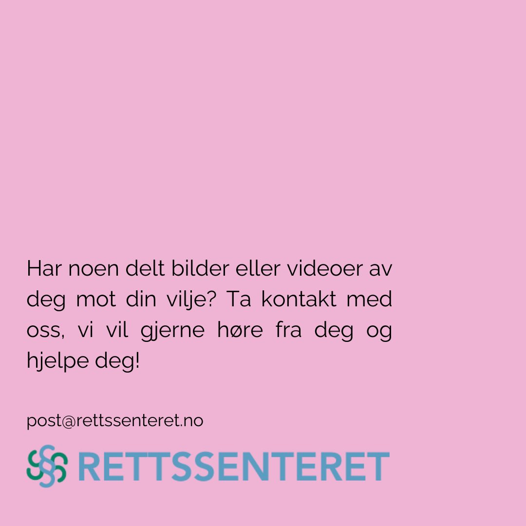 rettssenteret's tweet photo. Har noen delt bilder eller videoer av deg mot din vilje? 
Ta kontakt med Rettssenteret. Vi vil høre fra deg og hjelpe deg! 

Se hele kampanjen på Instagram og Facebook.

Spre gjerne ordet! 

#rettforalle #slettmeg https://t.co/rUqCbdtdV9