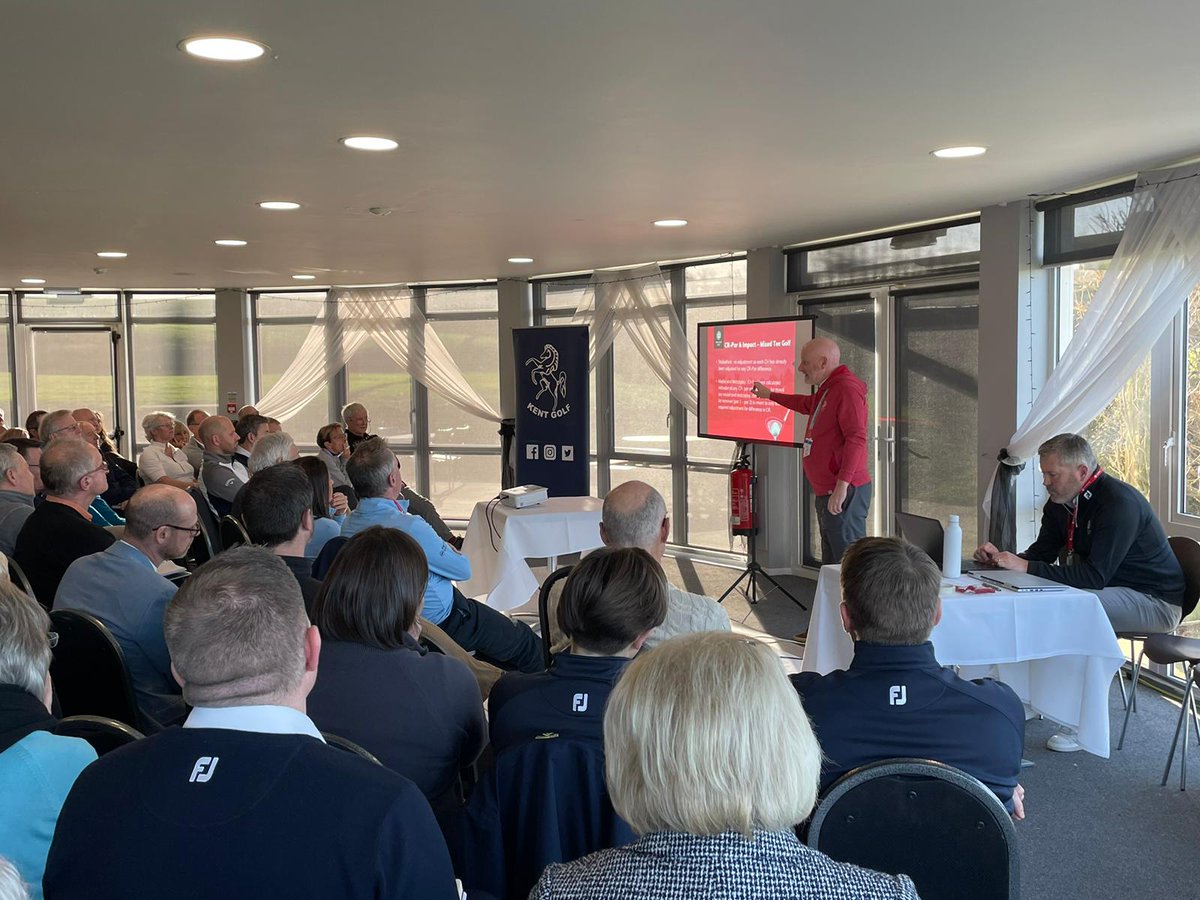 Kent_Golf_'s tweet photo. Members from Kent and Sussex clubs attending an @EnglandGolf presentation on the handicap system updates and course ratings. Thank you to @Pedhamplace for hosting.
#amateurgolf #presentation #handicapping #worldhandicapsystem #courseratings #KentGolf https://t.co/VID882Io5k