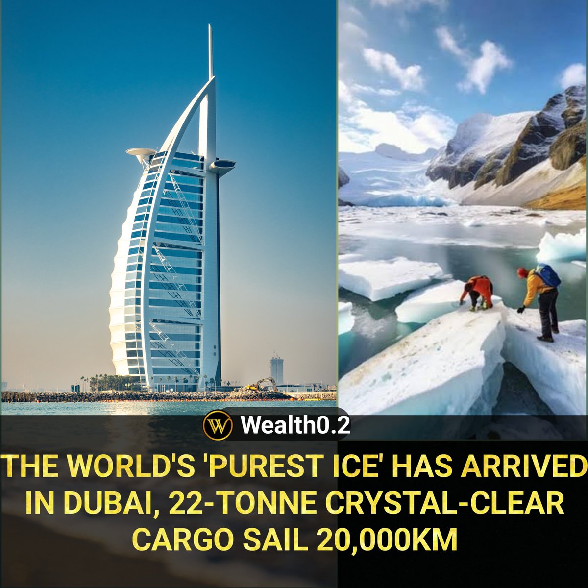 abdulateep786's tweet photo. The world's 'purest ice' has arrived in Dubai after an epic journey that saw the 22-tonne crystal-clear cargo sail 20,000km. Harvested from glaciers that formed over 100,000 years in Greenland, the ice was shipped via Denmark in nine weeks.
#dubai #emirates #ice #snow #water #UAE https://t.co/u7VccikleG