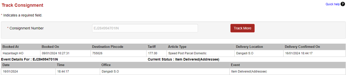satyen032's tweet photo. @IndiaPostOffice 
The speed post with tracking ID EJ284994701IN was not delivered to the consignee despite everything is correctly mentioned on the consignment. Ironically the online status is updated as Item Delivered. Similar incident happened earlier. https://t.co/MQnRxvPm5c