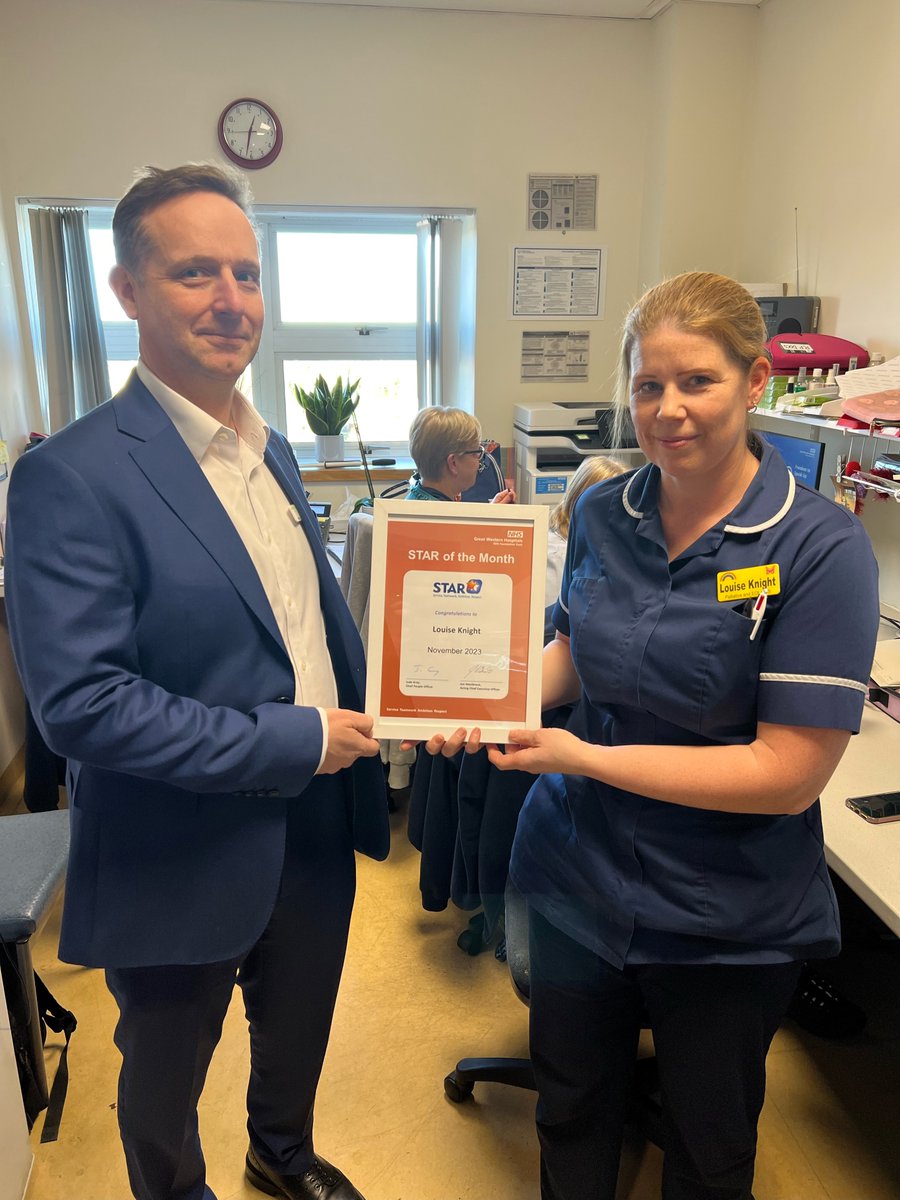 Congratulations to Louise Knight, Palliative Care Team Lead who was won our STAR of the Month Award.⭐

Louise works hard to ensure every patient's dying wishes are met, such as helping people get married before they die, go home to die and have their dog with them as they die.💙