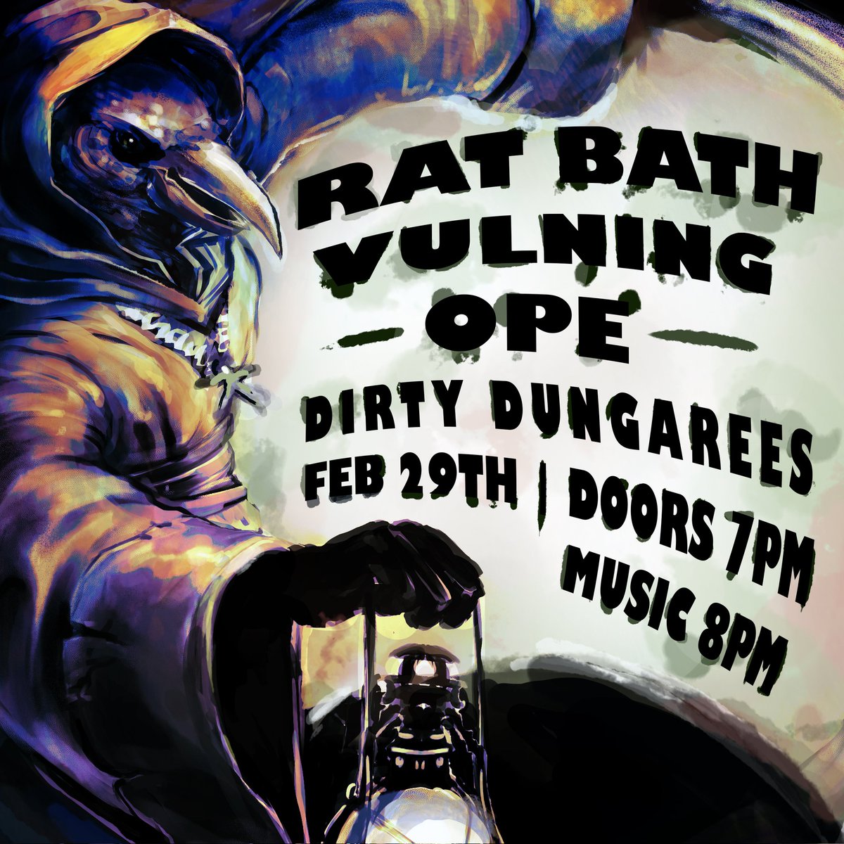 vulningmetal's tweet photo. W'ere playing Dirty Dungarees on 2/29 with our friends in @rat_bath_mke &amp; @Ope

Poster by @2petty4punk https://t.co/WWBYIUt2Y9