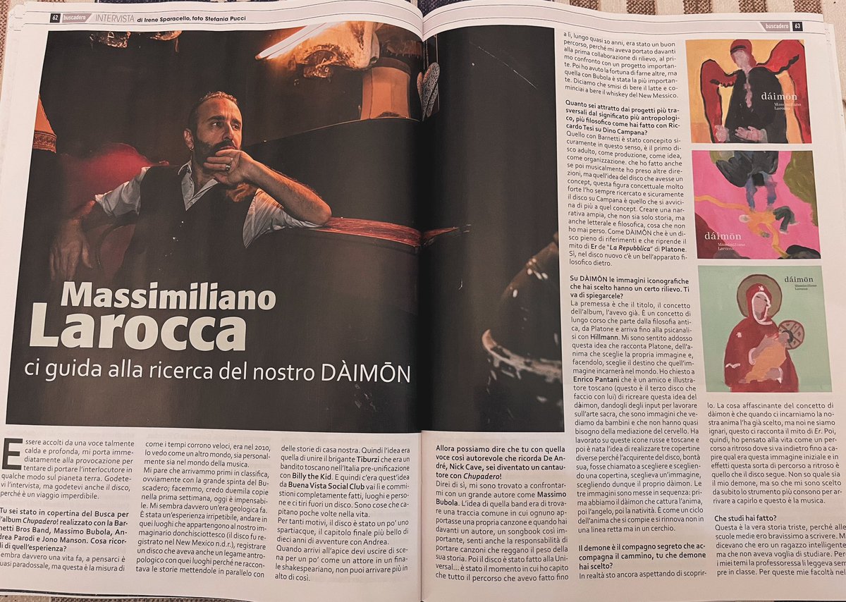 AbSpaghetti's tweet photo. Sul #BuscaderoMagazine di gennaio, la mia intervista all’eclettico #MassimilianoLarocca. È stato davvero divertente intervistarlo! https://t.co/uSByseBt9a