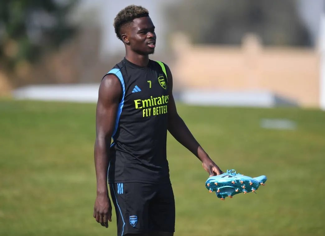#Arsenal star boy Bukayo Saka in training today 📸 🥶 🙌