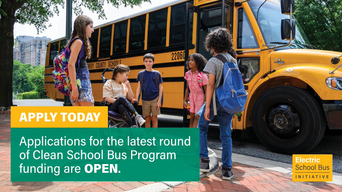 🚨 Applications for the 2023 Clean School Bus Rebates program close soon! 🚨

There has never been a better time to access federal #ElectricSchoolBus funding. Visit the link below to learn more about how you can get started on your application TODAY ⬇
electricschoolbusinitiative.org/how-apply-clea…