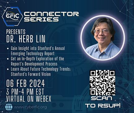 ARCYBER's tweet photo. Discover the future of technology with Dr Herb Lin at the Cyber Fusion Innovation Center's Connector Series virtual event on Feb 6, 2024. To RSVP go to https://t.co/T17ImL1LPD @780thC @CG_CyberForge @ArmyDCSG6 @ArmyCIO @US_CYBERCOM @CpbHunters @USArmyNETCOM #CFIC #ConnectorSeries https://t.co/XBktTQ1UKV
