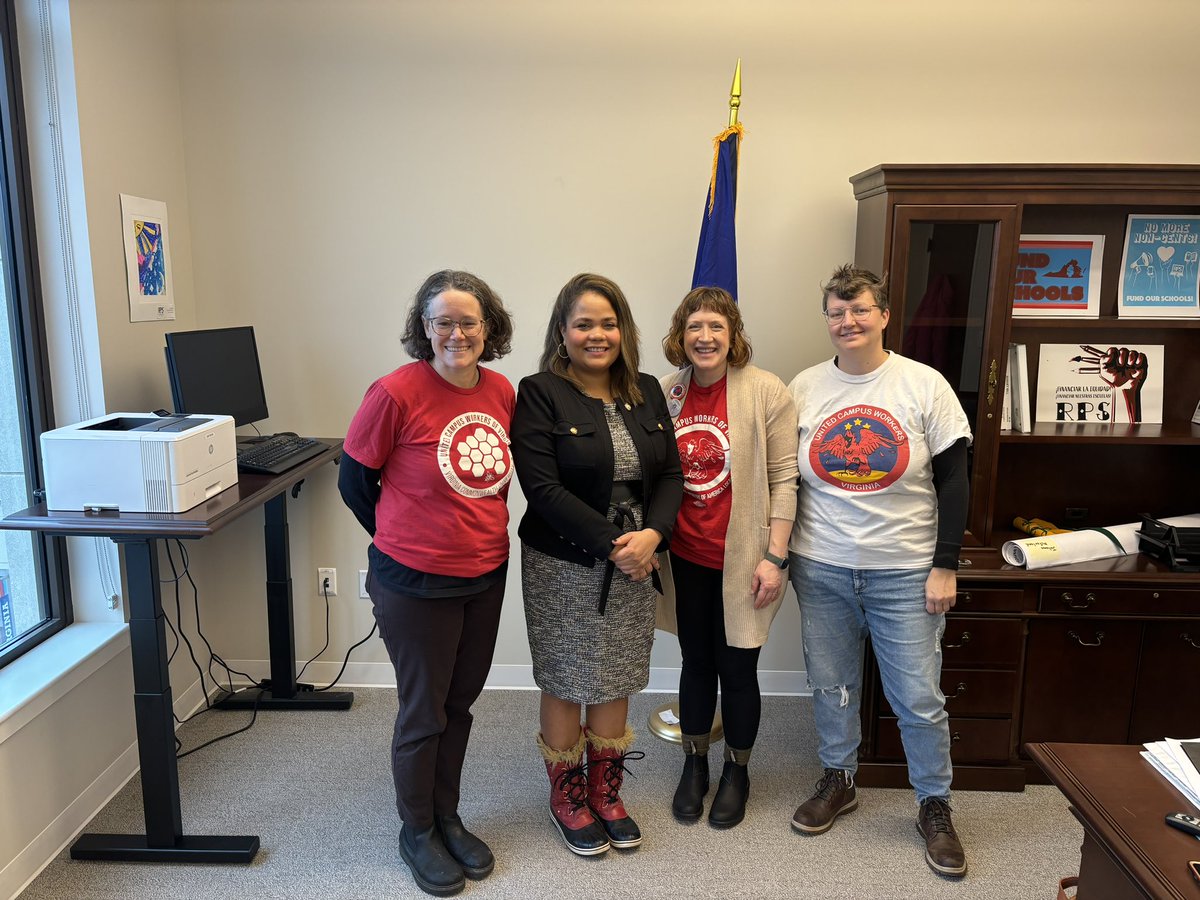 UCWVA's tweet image. It’s Lobby Day! Great meeting with Delegate @Rae_Cousins23! #CampusWorkers4Democracy