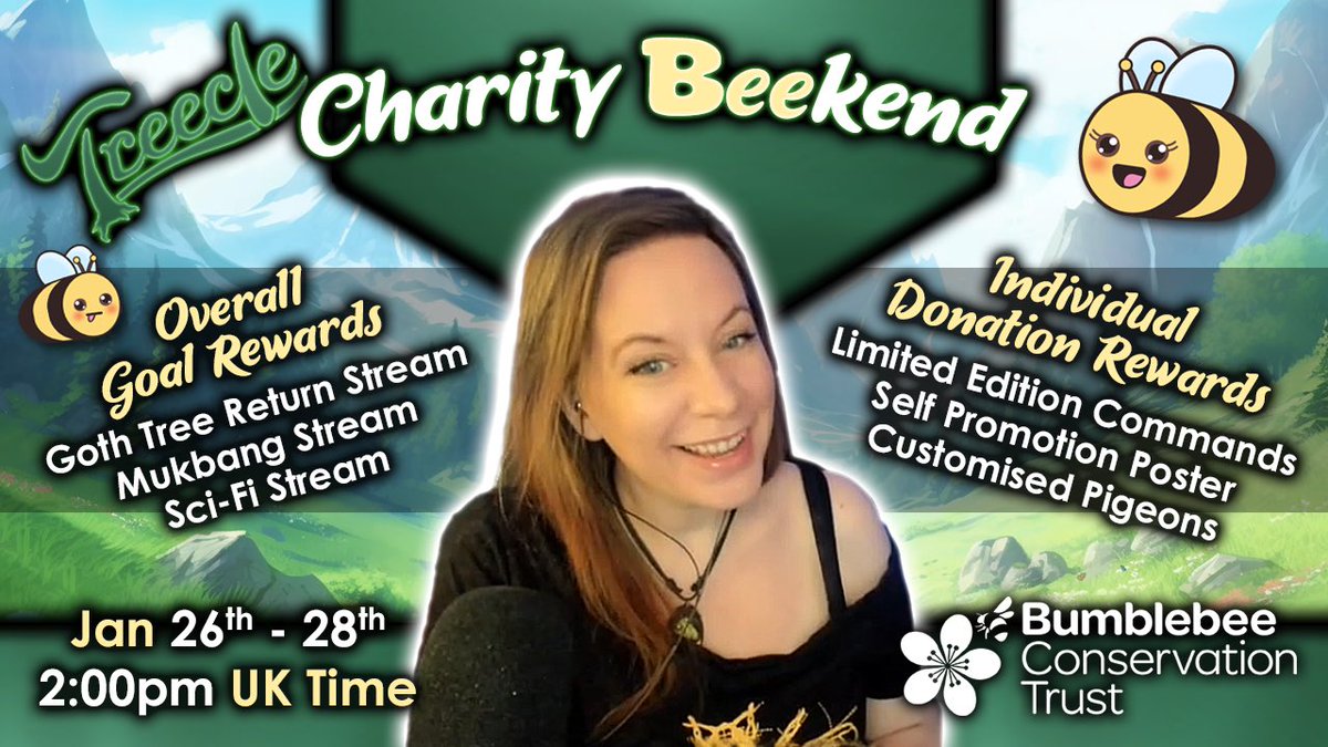 🐝 I’m bee-lighted to advise that our charity beekend will be Jan 26th to 28th. There will be our usual gentle vibezzz, but we have some neat things planned as rewards. We’ll be fundraising for the Bumblebee Conservation Trust <a href="/BumblebeeTrust/">Bumblebee Conservation Trust</a> who are close to my heart. 💓 🐝 🌺