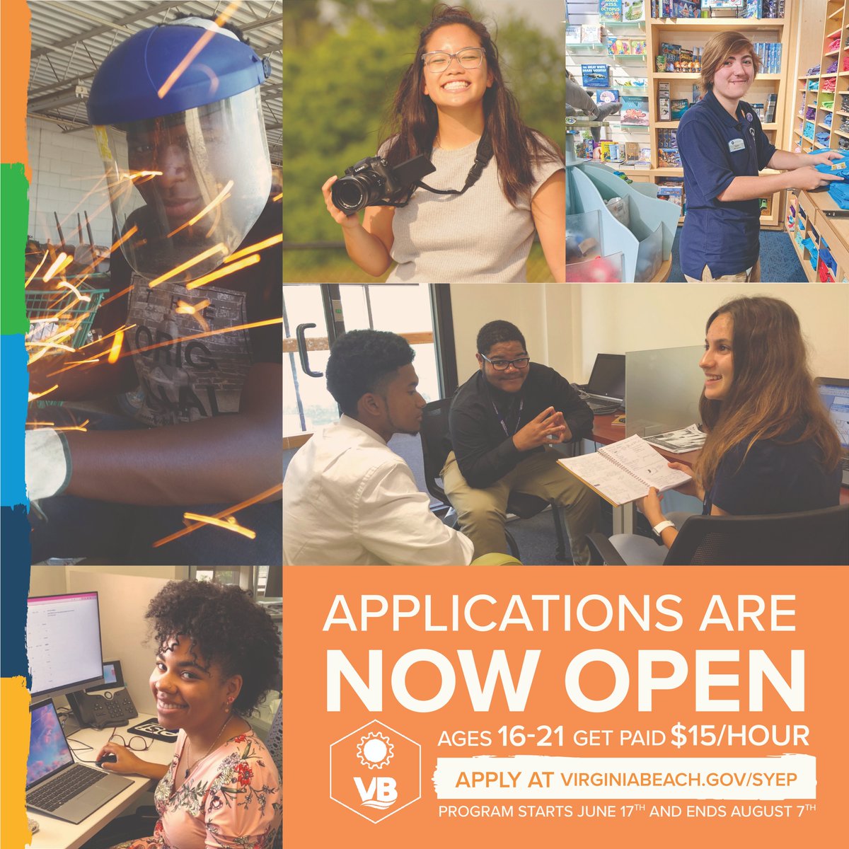 Applications are open until March 11, click the link in our bio to apply! #syep2024 #vbsyep #virginiabeach #summerjob #youthemployment