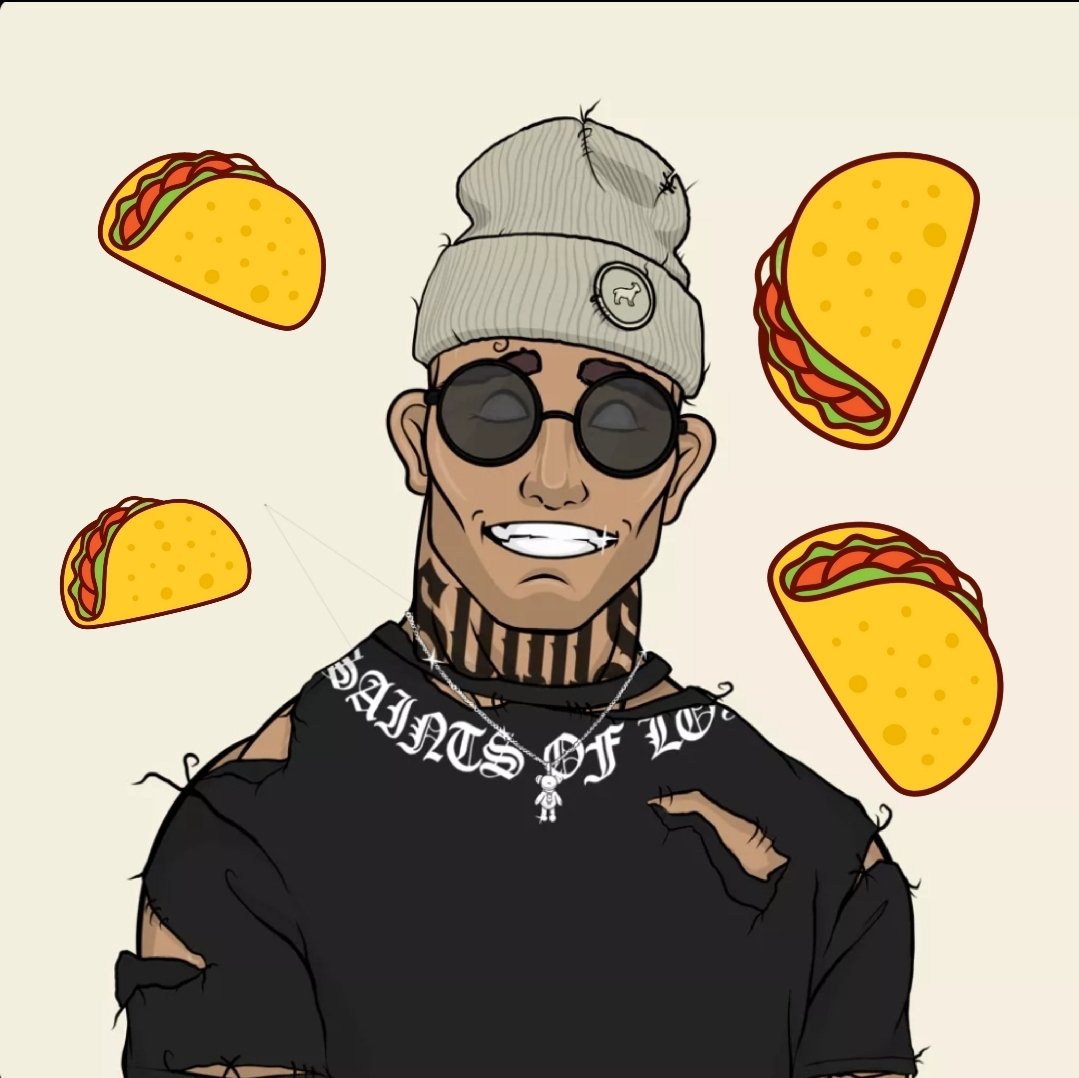 DrYoungbody's tweet photo. Gm fam♥️

You having tacos today? 👀
I know I am🌮🌮🌮🌮

Make sure to join the @saintsoflaNFT and @OGDEGENBOYZCLUB space tonight🍻
We'll be giving away a CUSTOM 1:1 #OGDBC during the space🔥(spaces link in quoted tweet) 🤜🤛 https://t.co/zEU4ErP5kD
