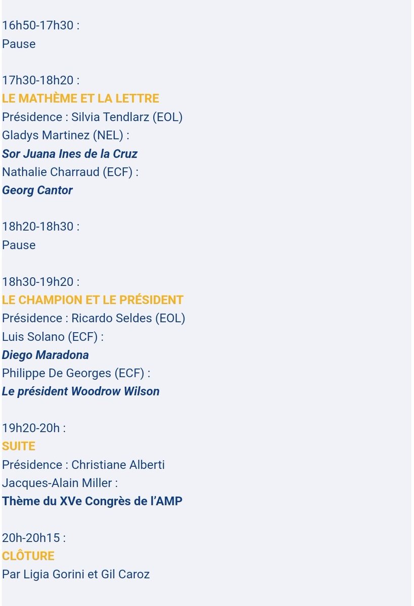 💥XIVe Congrès de l’AMP - Tout le Monde est Fou - Le programme des Plénières💥
S’inscrire: 🧑‍💻👩‍💻 congresamp2024.world/produit/congre…