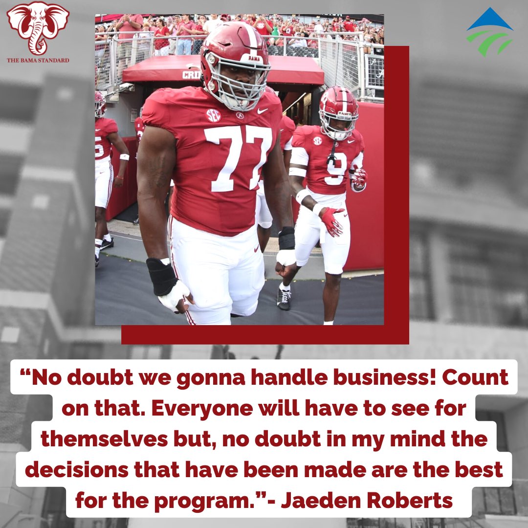 TheBamaStandard's tweet photo. We had a conversation with Jaeden “The Incredible Hulk” Roberts about the team. This was his message.
#CollegeFootball #RollTide #BamaFactor https://t.co/mEWcu78KtN