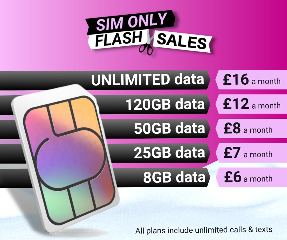 Phones_Limited's tweet photo. Still paying too much for your mobile?
Pop one of these limited time #SIMOnly deals in your phone and start saving today!
Easily keep your number and switch!
https://t.co/llsMjlhDxA https://t.co/IylApVLrhE
