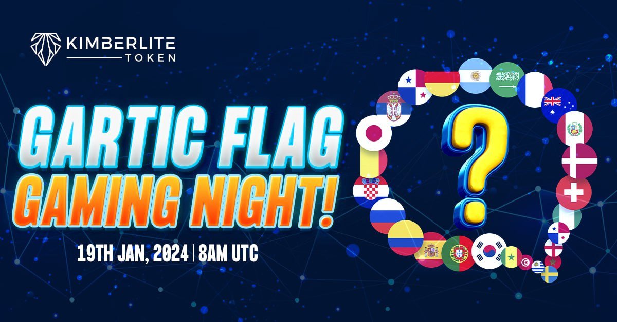 KimberliteToken's tweet photo. You asked, we listened!  This week's Kimberlite Discord gaming time goes flag wild with @Gartic Flags!

We're bringing the challenge to our Discord🌍

📅 January 19th, 8 AM UTC
🥇 25 $USDT
🥈 15 $USDT
🥉10 $USDT

🎮 Get ready, #Kimberlite community. Show off your flag knowledge🚩 https://t.co/T7r6WdIClK