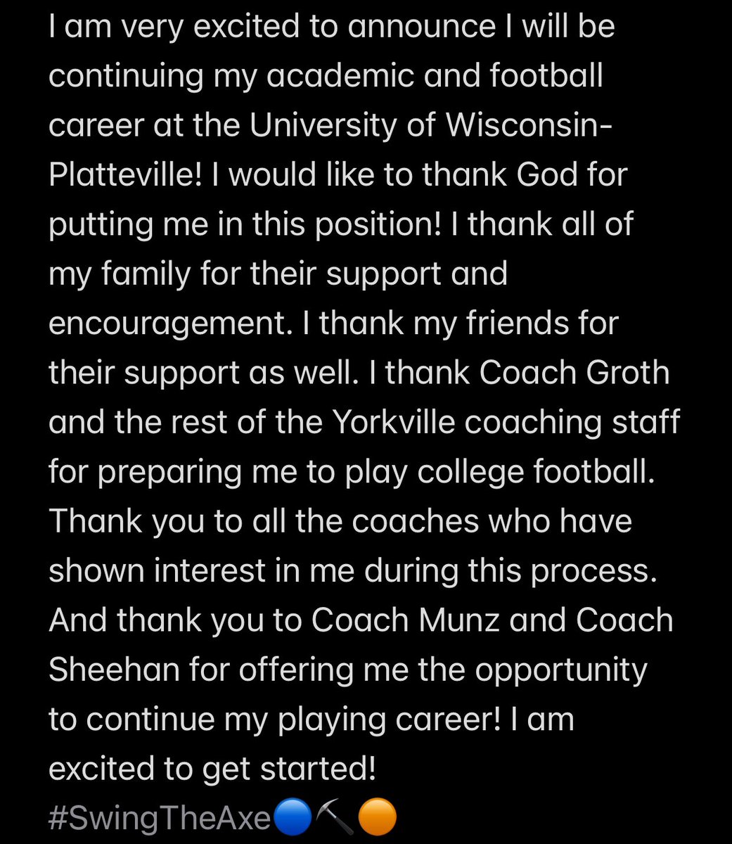 JacobHomerding's tweet photo. Committed🔵⛏️🟠!!!
@CoachSheehan12 @Ryan_Munz @UWPlattFootball @PrepRedzoneIL @EDGYTIM @KCNpreps https://t.co/kAfjkcI5OE