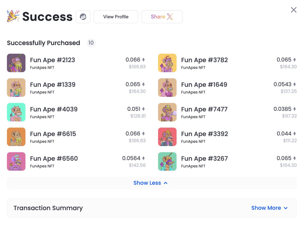 Did a little #FunApesNFT companion sweep today.

Added 10 more to my collection what makes it 70 in total now🔥🔥🔥

The community already knows the alpha behind those little creatures 😉

<a href="/Jahncrypto/">Jahn</a> <a href="/FunApes_NFT/">Fun Apes</a>