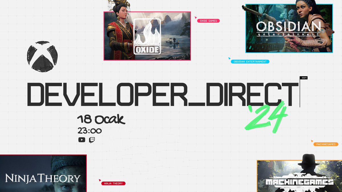 TurkiyeXBOX's tweet image. Developer_Direct için yerini ayırtmayı unutma! 18 Ocak 23:00’da Facebook ve Youtube kanallarından canlı izlemek için tarihi ve saati not al. ⌛️📲🖥️ #developer_direct