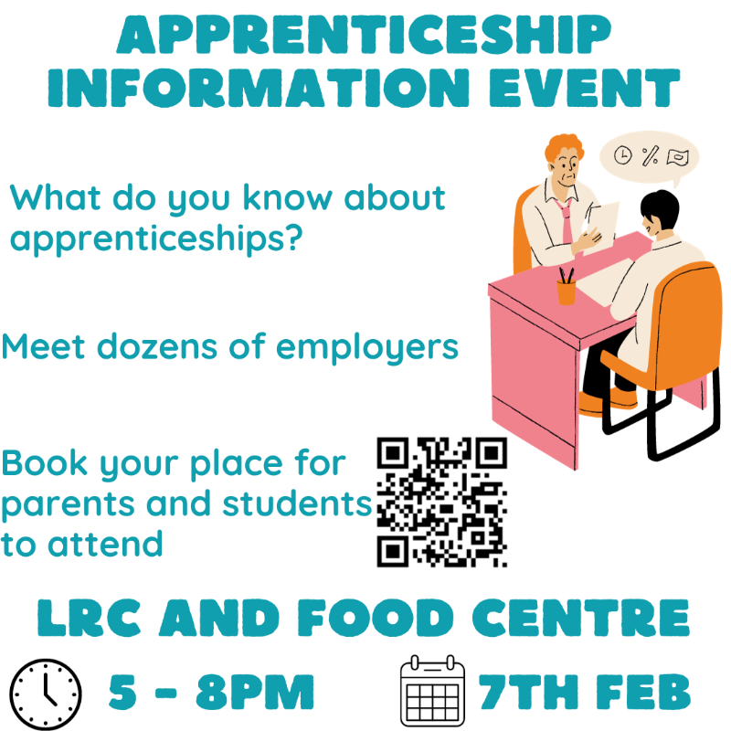 Parents - find out everything you need to know about Apprenticeships! As part of #NationalApprenticeshipWeek we’re inviting parents & students to join us to hear talks explaining how apprenticeships work & meet potential employers! Sign up now: bit.ly/4bc9hOv #BeLong