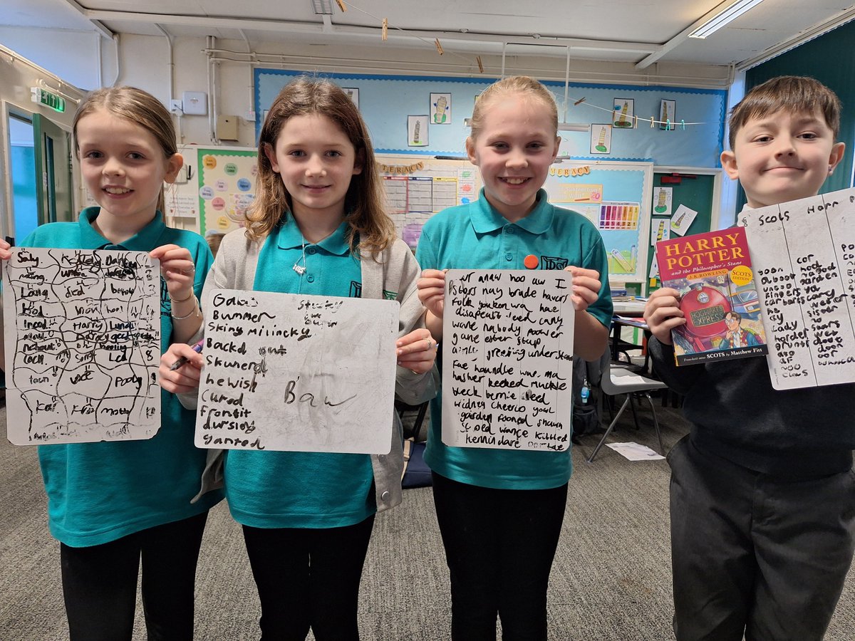 MrsAMcQuade's tweet photo. Today we started to explore some Scots language through the story Harry Potter and the Philosopher's Stane 🪄🏴󠁧󠁢󠁳󠁣󠁴󠁿 https://t.co/84Xc9FFwCP