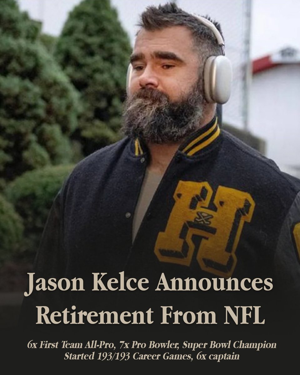 ImFromCle's tweet photo. What a career it’s been for the Cleveland Heights native who is always repping the hometown! 🫡

6x First Team All-Pro
7x Pro Bowler
Super Bowl Champion
Started 193/193 Career Games
6x captain

Nominated Sexiest Man Alive by @people 

Congrats @JasonKelce! 👏 https://t.co/7LxUsAEPtd