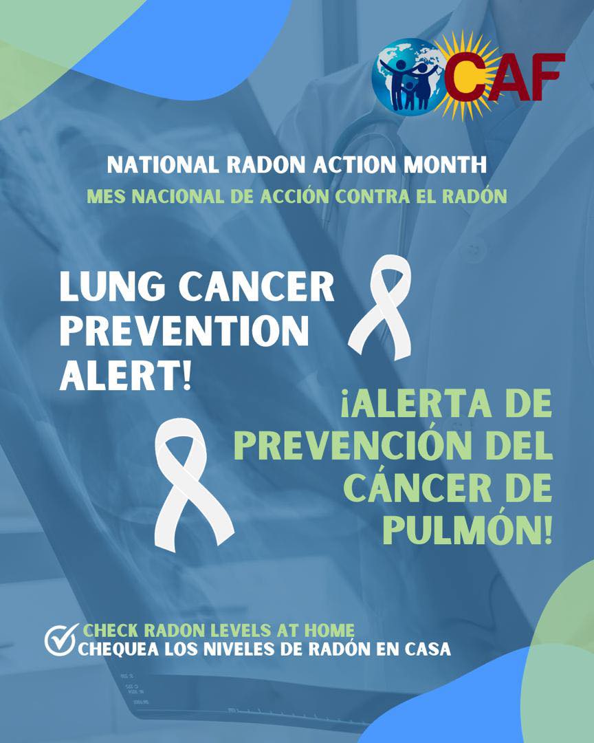 🔬 Lung Cancer Prevention Alert!
Join the movement this #RadonActionMonth
.
Find a test here

Test. Fix. Save a life.
.
.
.
#prevencióndelcáncerdepulmón #radontesting #CAF #JusticiaMedioambiental #lungcancerprevention #radontesting #CAF #EnvironmentalJustice