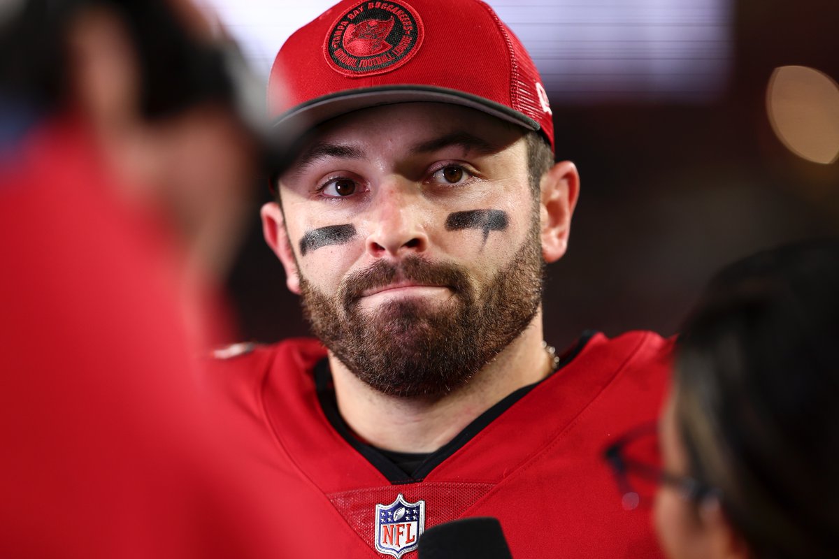 NFLonCBS's tweet photo. Highest playoff Passer Rating among active QB
(min. 100 attempts)

Patrick Mahomes        105.7
Baker Mayfield            102.7
Matthew Stafford        101.7
Josh Allen                       101.6
Aaron Rodgers             100.1