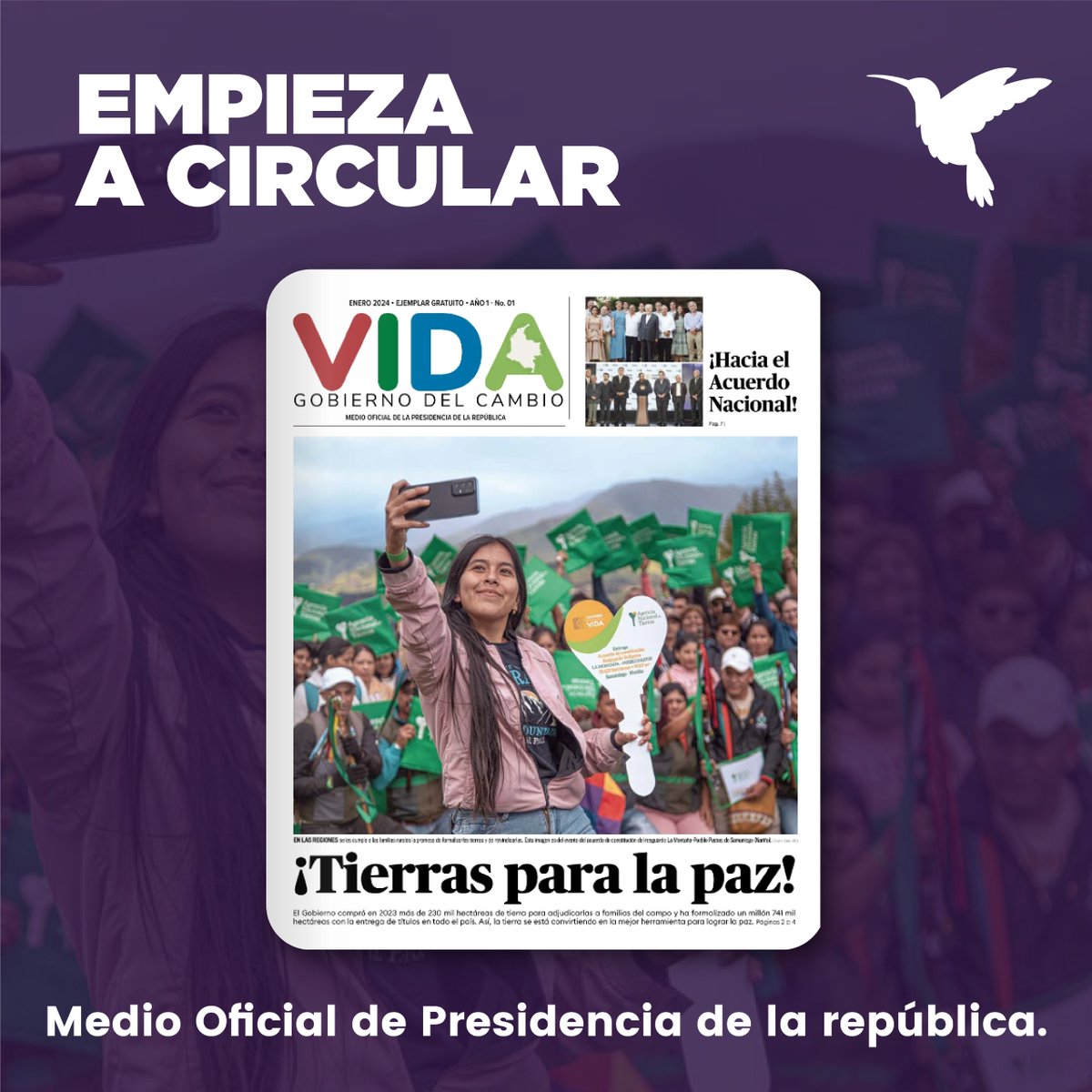 albertobemo's tweet photo. Comenzó a circular VIDA, el nuevo medio de información en el que te puedes enterar de los avances del Cambio en los distintos ámbitos del desarrollo del país.

Vida es información precisa y completa para que la gente pueda conocer lo que está haciendo el gobierno.

Lo puedes descargar en este link: https://t.co/mKjNVmGJtk

Información para #AlimentarLaVida