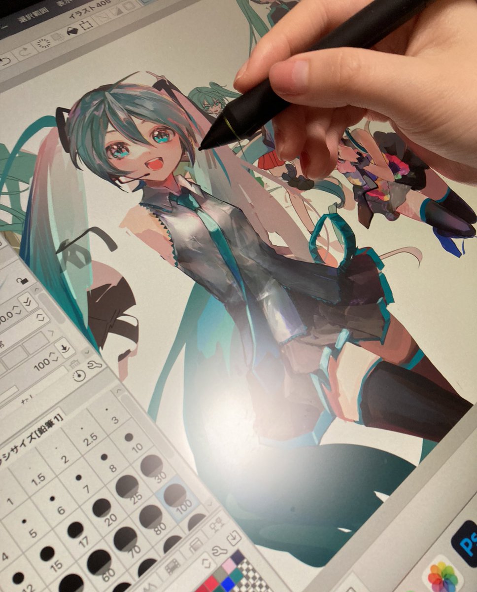 初音ミク 「ボツ絵だから消しちゃったんだけど、 今みるとこのミク可愛いかも」|ききのき@絵のお仕事募集中のイラスト