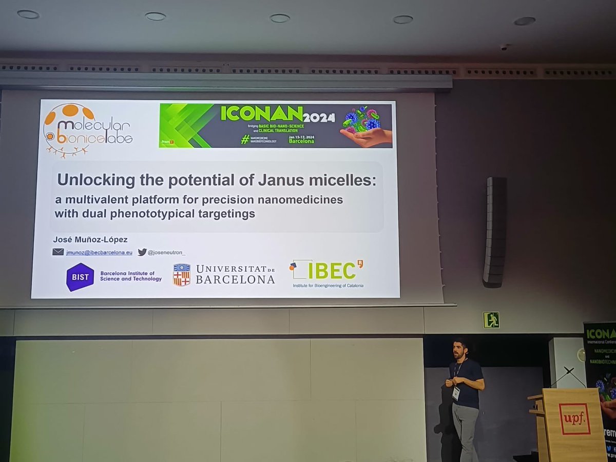 Akhil Venugopal (@itsme_aawee) on Twitter photo Our own <a href="/joseneutron_/">José Muñoz-López</a> presenting his work on engineering amphiphilic multi block copolymers as multivalent scaffolds for dual phenotypical targeted therapies in the <a href="/iconan_nanomed/">ICONAN 2026</a> #ICONAN #novelnanomedicine session.#nanomedicine #nanotechnology
<a href="/MolBionics/">MolecularBionics no more in X</a>
<a href="/IBECBarcelona/">IBEC</a> Our own <a href="/joseneutron_/">José Muñoz-López</a> presenting his work on engineering amphiphilic multi block copolymers as multivalent scaffolds for dual phenotypical targeted therapies in the <a href="/iconan_nanomed/">ICONAN 2026</a> #ICONAN #novelnanomedicine session.#nanomedicine #nanotechnology
<a href="/MolBionics/">MolecularBionics no more in X</a>
<a href="/IBECBarcelona/">IBEC</a>
